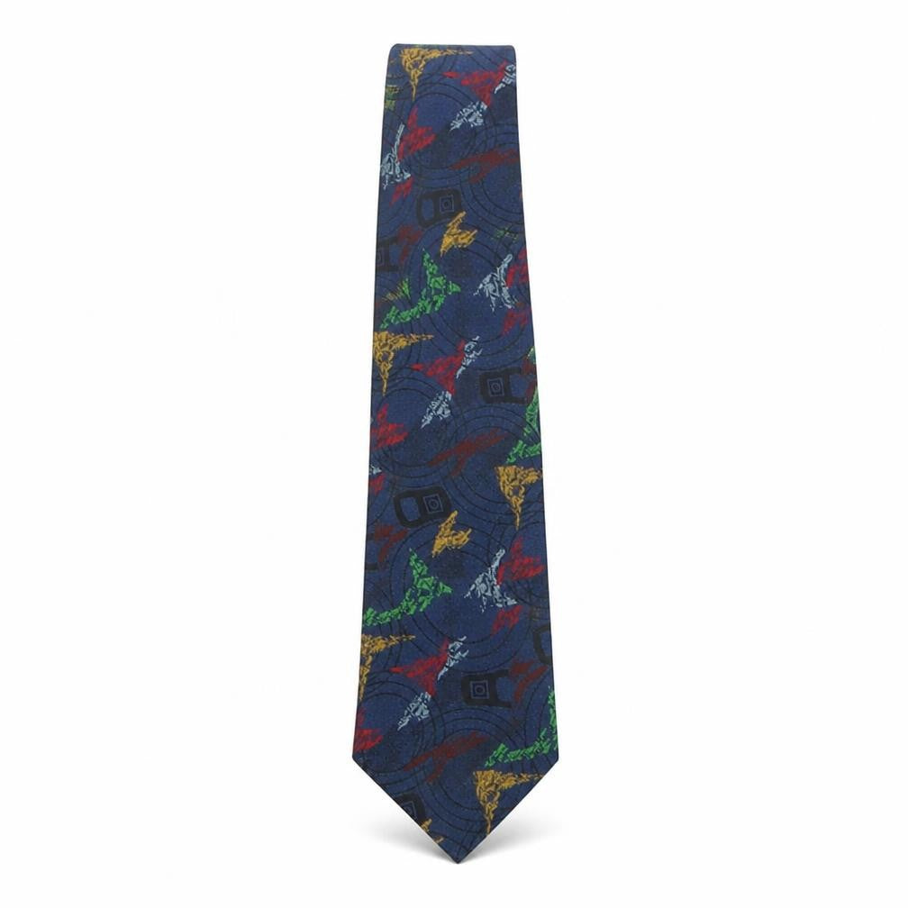 Front view of CarnaudMetalbox men’s multicoloured geometric polyester pointed tie one size