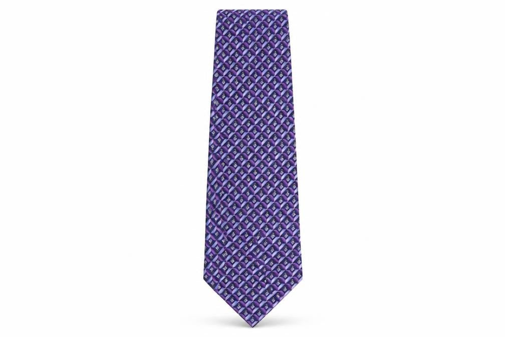 Front view of Principles men’s purple geometric polyester pointed tie one size