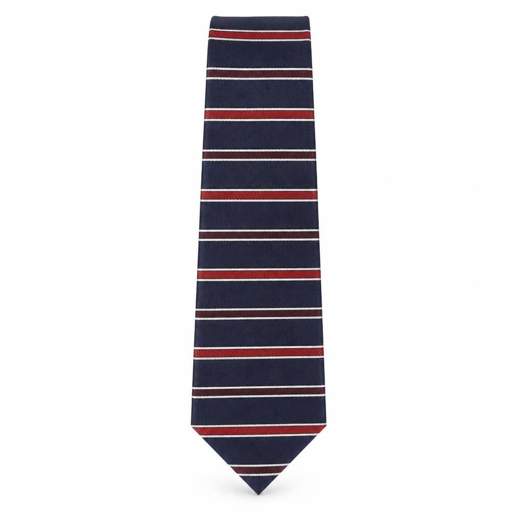 Front view of Marks & Spencer men’s multicoloured striped polyester pointed tie one size