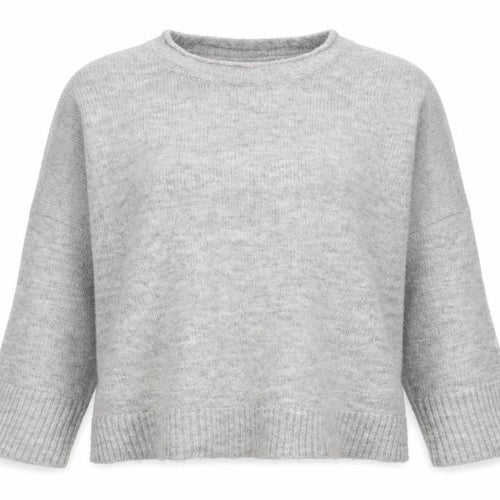 Pull&Bear Womens Grey Round Neck  Acrylic Pullover Jumper Size S   - Cropped