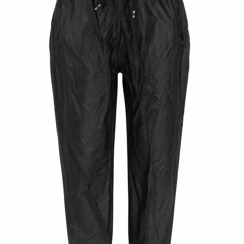 Made in Italy Womens Black  Polyurethane Trousers  Size S L26 in Regular Tie