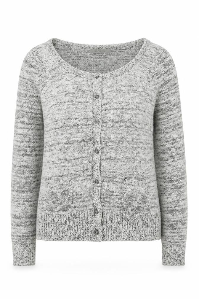 Woolworths Womens Grey Round Neck  Acrylic Cardigan Jumper Size S