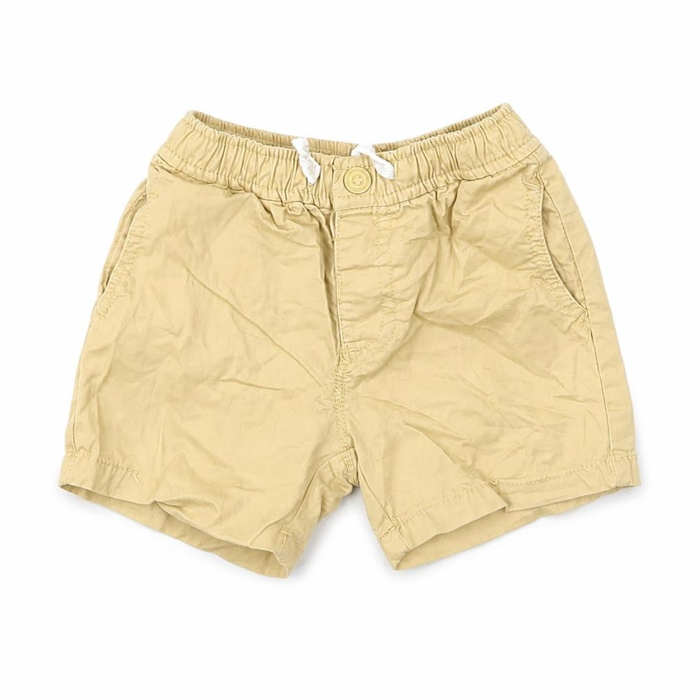 Zara Baby Yellow  Cotton Cropped Trousers Size 9-12 Months  Button