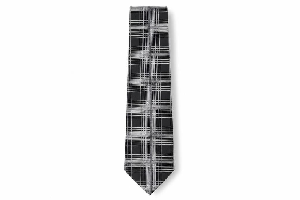 Front view of Debenhams men’s multicoloured plaids & checks polyester pointed tie one size