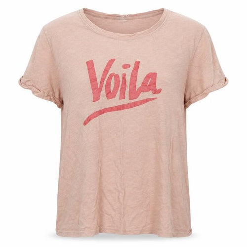 ICHI Womens Pink  100% Cotton Jersey T-Shirt Size 2XL Round Neck - Voila