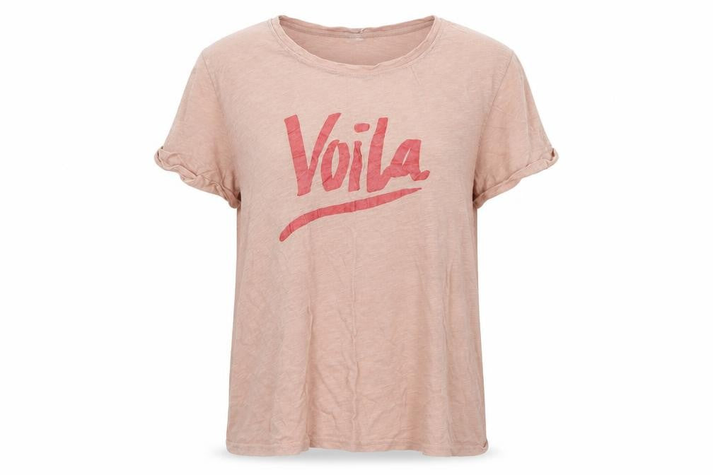 ICHI Womens Pink  100% Cotton Jersey T-Shirt Size 2XL Round Neck - Voila