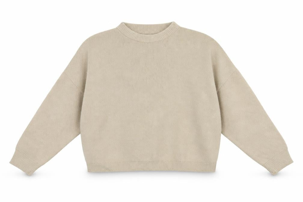 Nasty Gal Womens Beige Round Neck  Acrylic Pullover Jumper Size M   - Cropped
