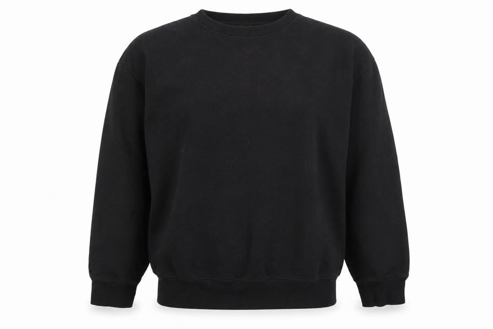 Front view of New Look women’s black cotton pullover sweatshirt, size S