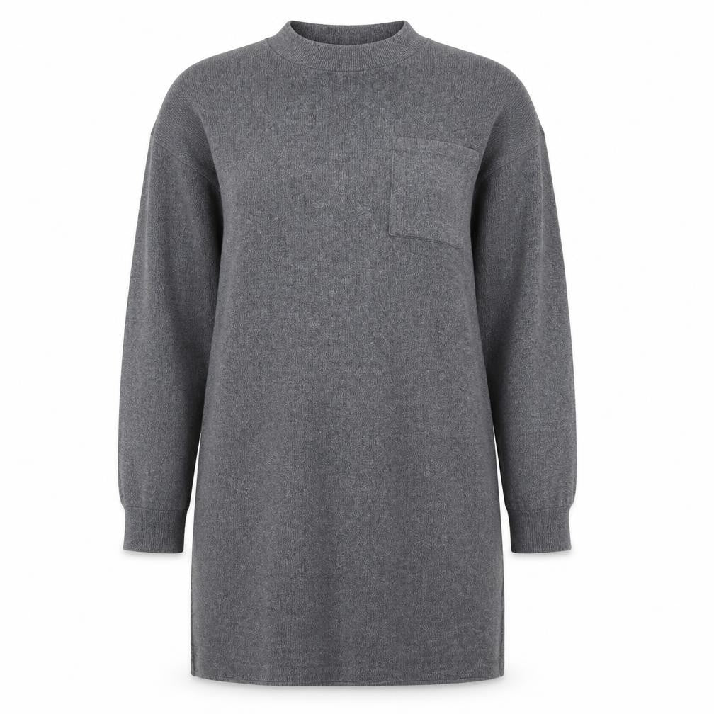Tu Womens Grey Round Neck  Polyester Pullover Jumper Size 12