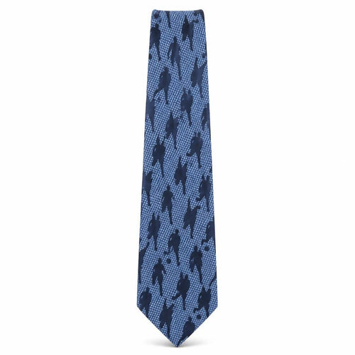 Marks and Spencer Mens Blue Geometric Polyester Pointed Tie One Size - Football