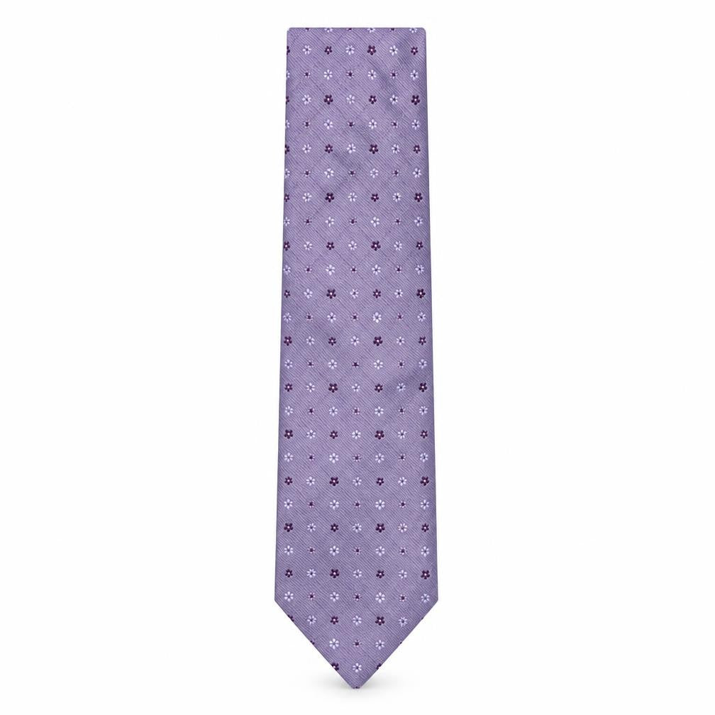 Marks and Spencer Mens Purple Floral Silk Pointed Tie One Size