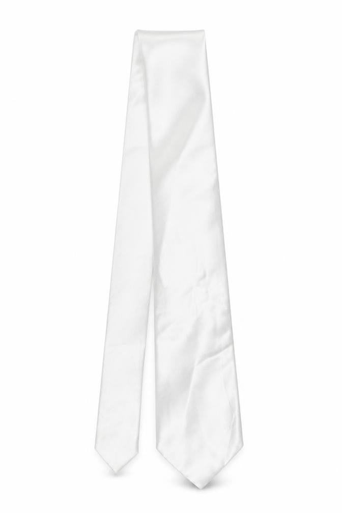 Front view of Blue Inc men’s silver polyester pointed tie one size