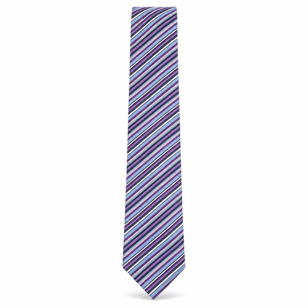 Front view of Marks & Spencer men’s multicoloured striped polyester pointed tie one size