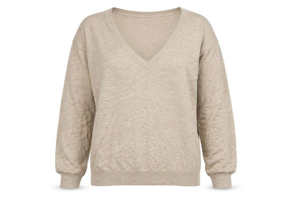 Body Flirt Womens Beige V-Neck  Viscose Pullover Jumper Size XS