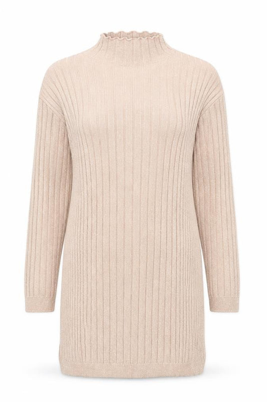 Front view of Atmosphere women’s pink mock neck viscose jumper, size UK 6