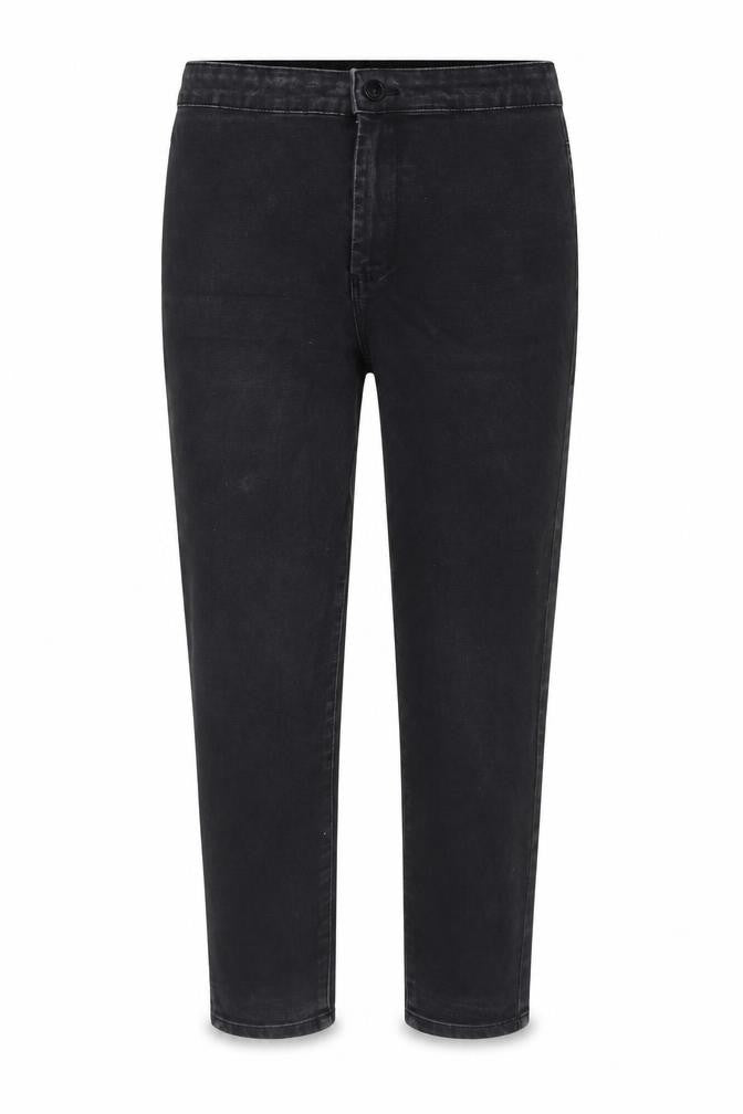 Denim & Co. Womens Black  Cotton Cropped Jeans Size 12 L25 in Regular Button
