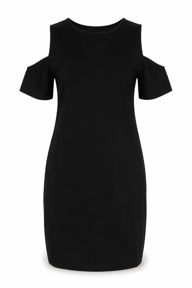 Front view of Nine West women’s black polyester a-line, size UK 8, round neck pullover