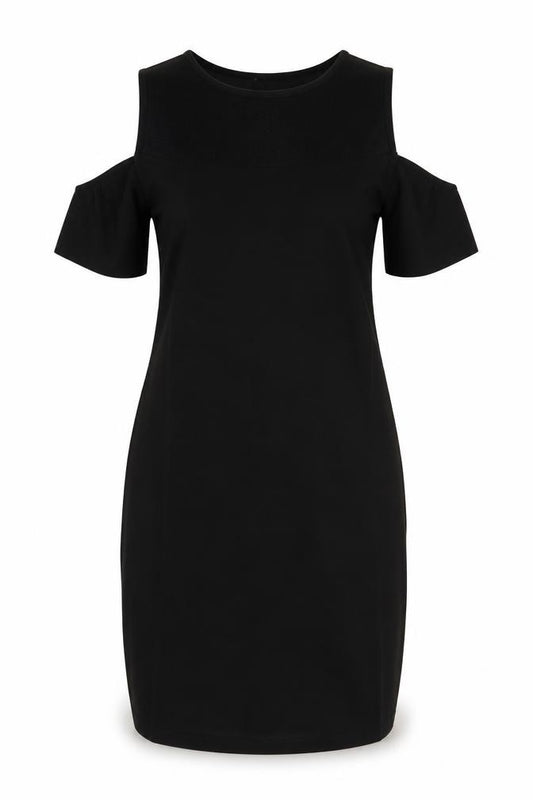 Front view of Nine West women’s black polyester a-line, size UK 8, round neck pullover