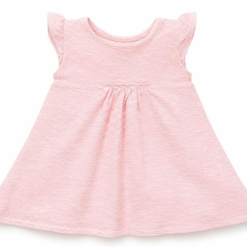 NEXT Girls Pink Striped Cotton A-Line  Size 2-3 Years  Crew Neck