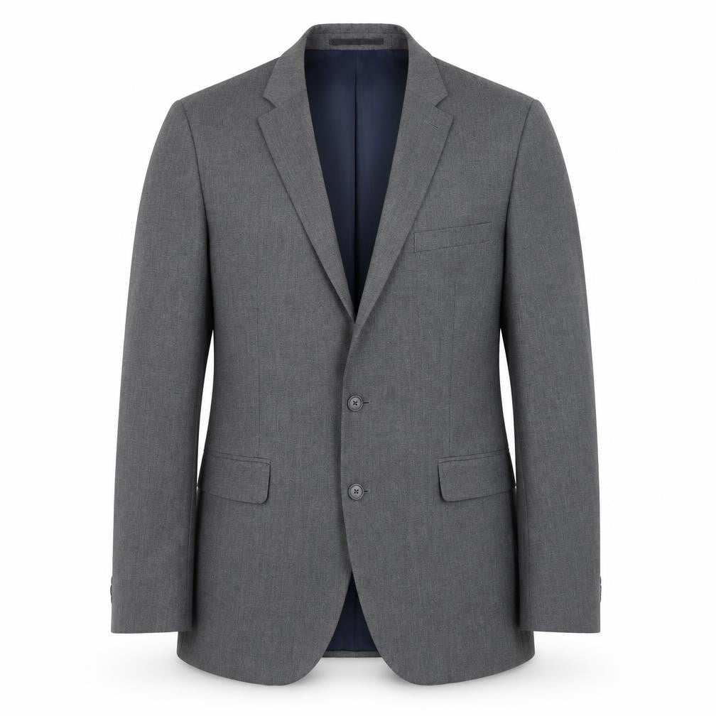 Front view of Debenhams men’s grey polyester jacket blazer, size 42