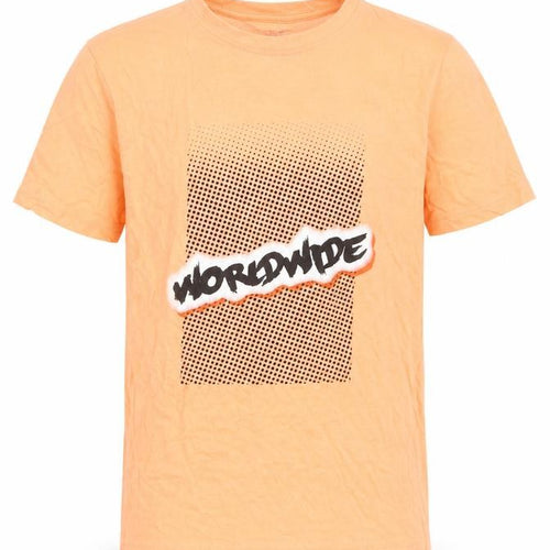 Primark Boys Orange  100% Cotton Pullover T-Shirt Size 7-8 Years Crew Neck  - Worldwide