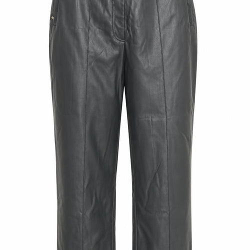 Marks and Spencer Womens Green  Polyurethane Trousers  Size 16 L26 in Regular Zip