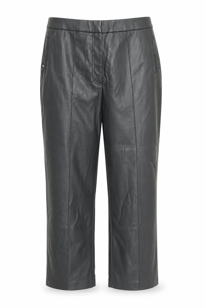 Marks and Spencer Womens Green  Polyurethane Trousers  Size 16 L26 in Regular Zip