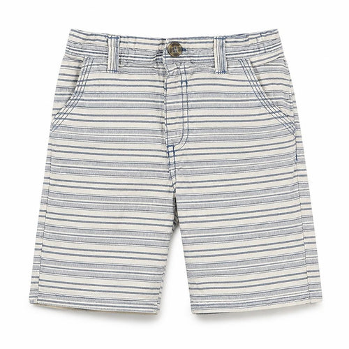 Dunnes Stores Boys White Striped 100% Cotton Chino Shorts Size 3-4 Years  Regular  - Button closure