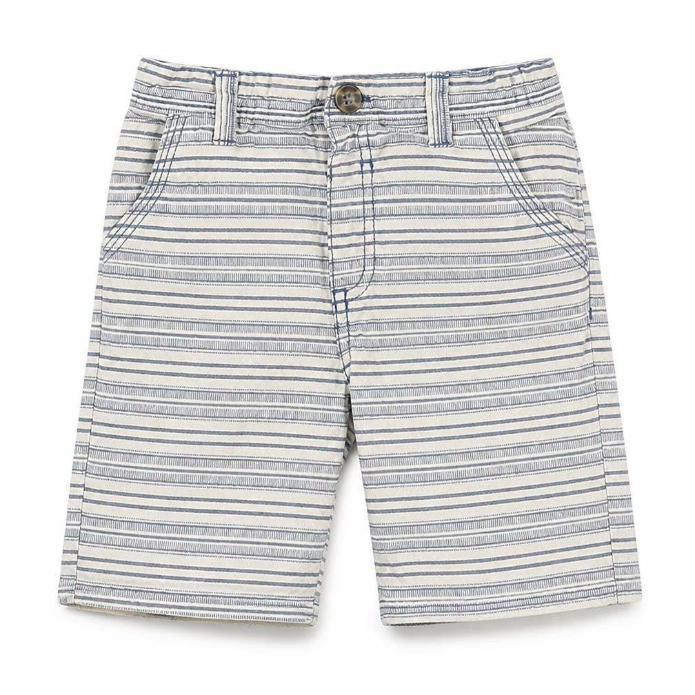 Dunnes Stores Boys White Striped 100% Cotton Chino Shorts Size 3-4 Years  Regular  - Button closure