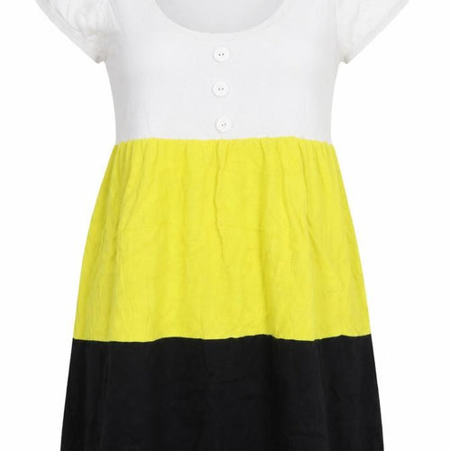 Wallis Womens Multicoloured Colourblock Cotton Jumper Dress  Size M  Scoop Neck Pullover