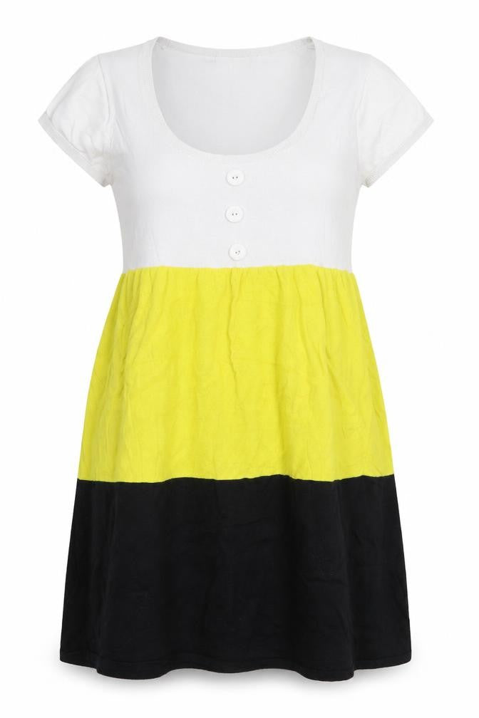 Wallis Womens Multicoloured Colourblock Cotton Jumper Dress  Size M  Scoop Neck Pullover