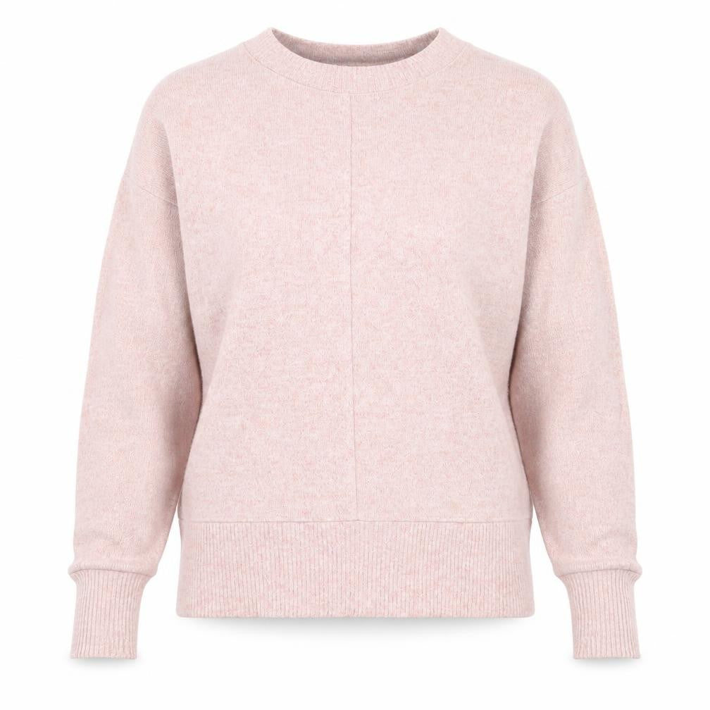 Front view of Next women’s pink round neck viscose jumper, size UK 6