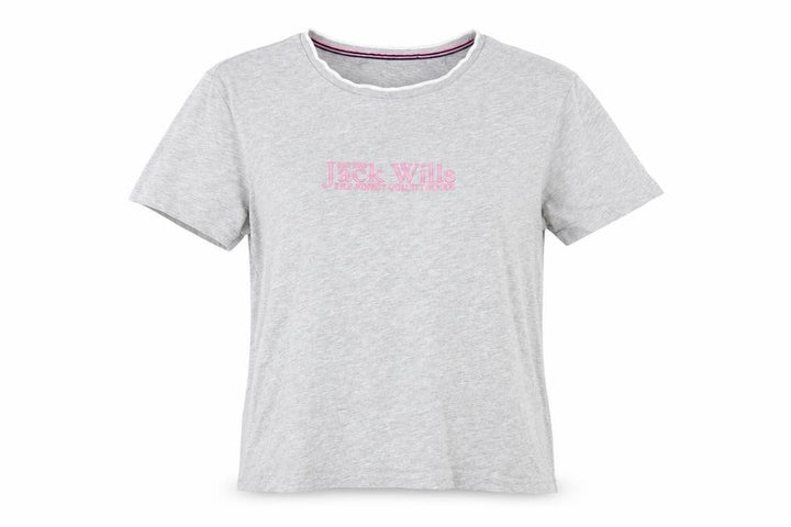 Jack Wills Womens Grey Cotton Basic T-Shirt Size 8 Round Neck