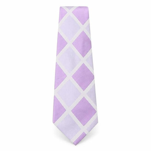 George Mens Purple Plaids & Checks Silk Pointed Tie One Size