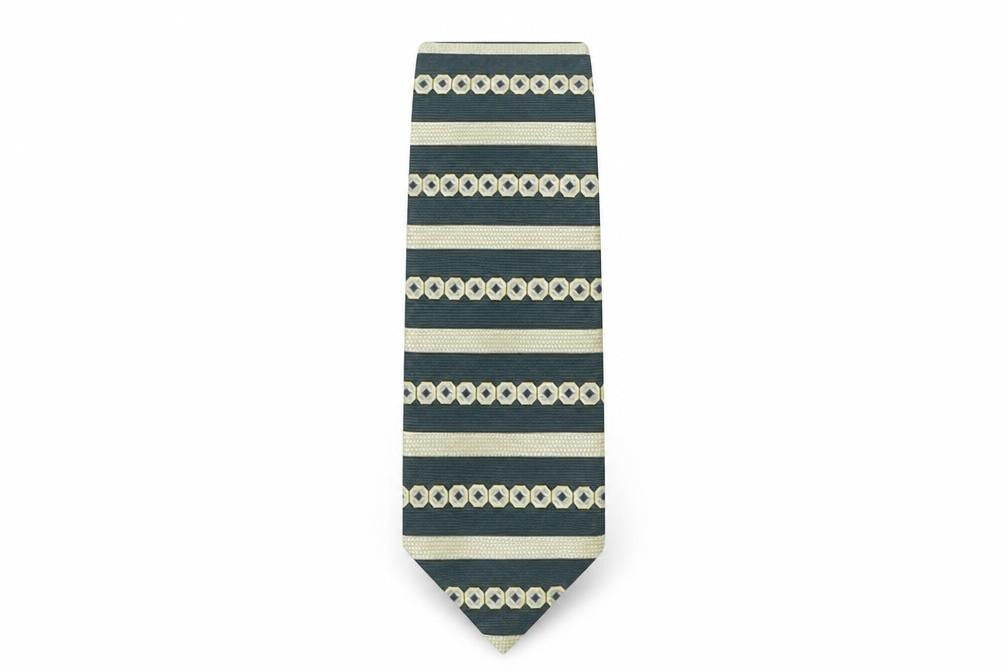 Front view of Burton men’s multicoloured striped polyester pointed tie one size