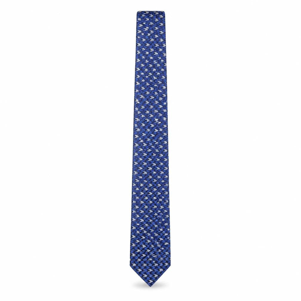 Front view of Marks & Spencer men’s blue geometric polyester pointed tie one size