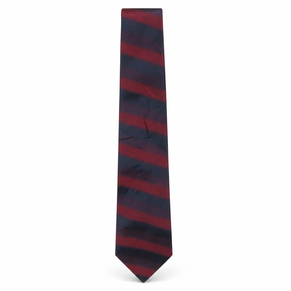 Front view of Angelo Litrico men’s multicoloured striped silk pointed tie one size