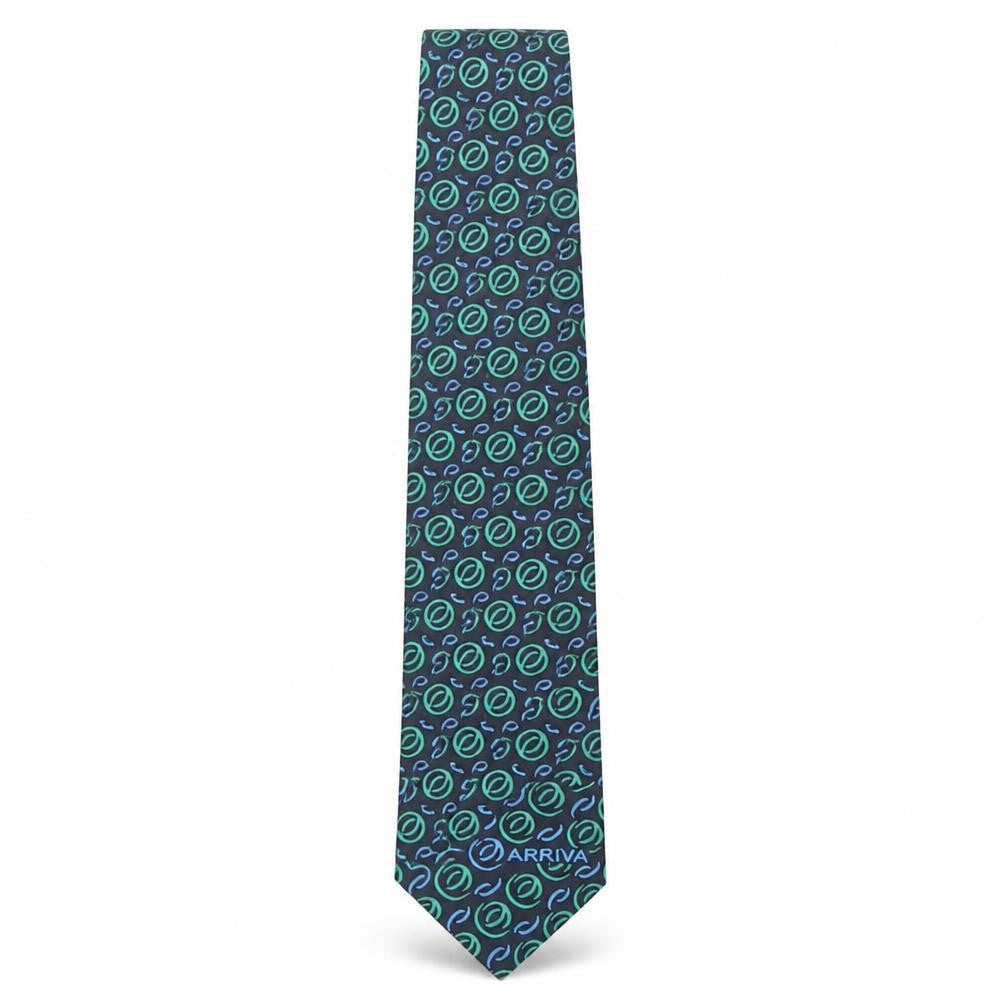 Front view of Allen & Douglas men’s multicoloured geometric polyester pointed tie one size
