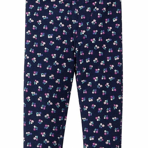 Carters Girls Blue Floral Cotton Capri Leggings Size 9 Months