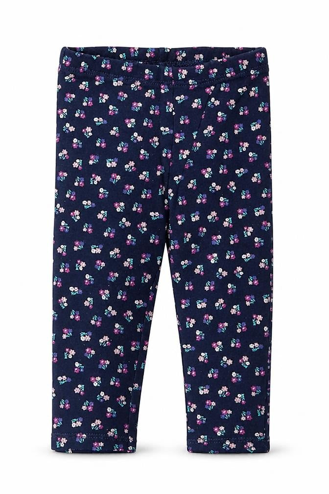 Carters Girls Blue Floral Cotton Capri Leggings Size 9 Months