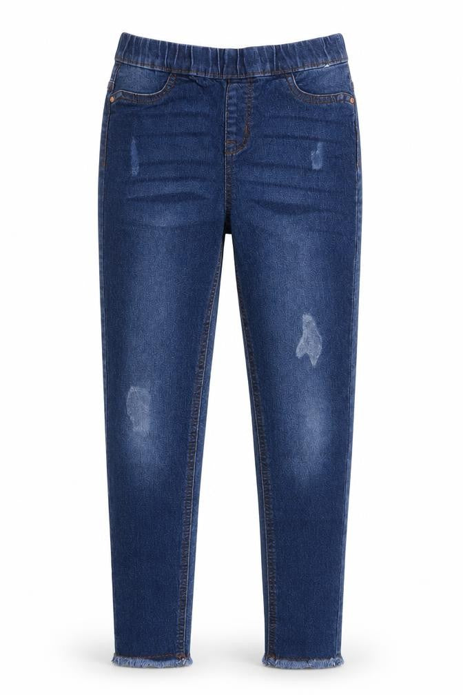 Denim & Co. Girls Blue  Cotton Jegging Jeans Size 9-10 Years  Slim Pullover