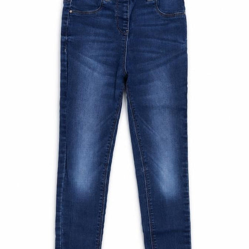 NEXT Girls Blue  Cotton Skinny Jeans Size 9 Months  Slim Pullover