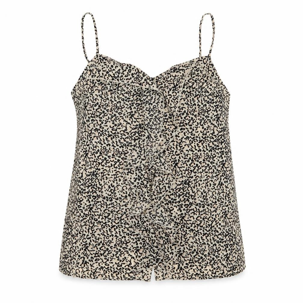 Oasis Womens Multicoloured Animal Print Polyester Camisole Blouse Size 10 Round Neck