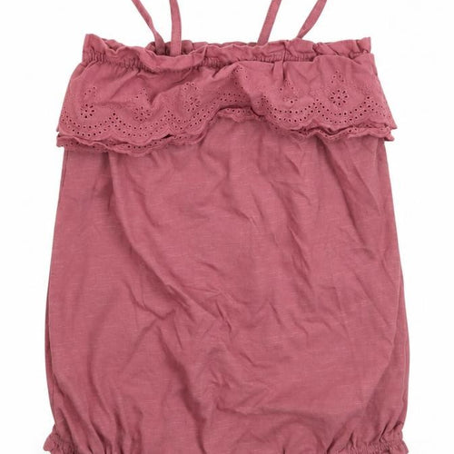 George Girls Pink  100% Cotton T-Shirt Dress  Size 12-18 Months  Off the Shoulder Snap