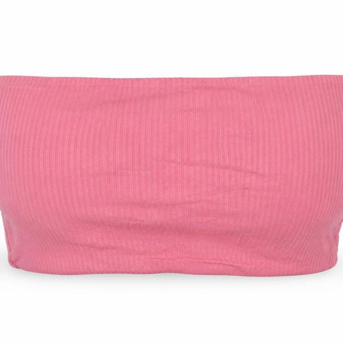 Topshop Womens Pink  Viscose Cropped T-Shirt Size 4 Off the Shoulder - Band Tee