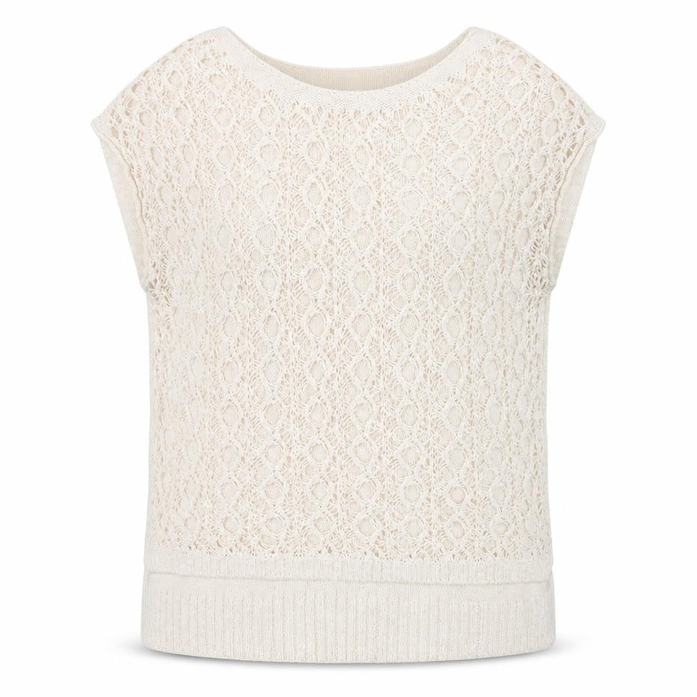 Front view of George women’s ivory round neck cotton jumper, size UK 10