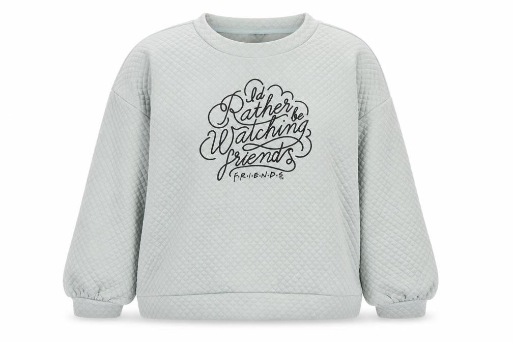 Front view of Friends women’s green polyester pullover sweatshirt, size UK 14, pullover - friends