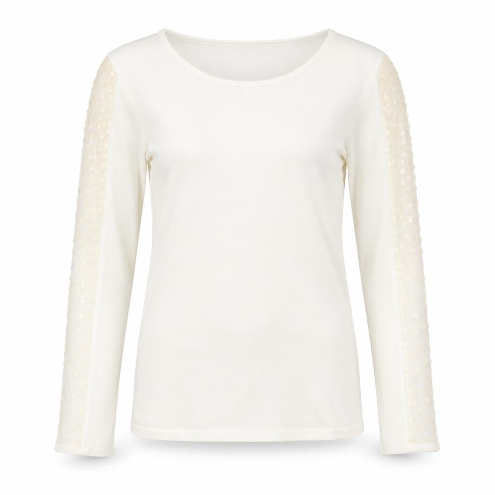 Front view of Etoile women’s beige round neck viscose jumper, size S