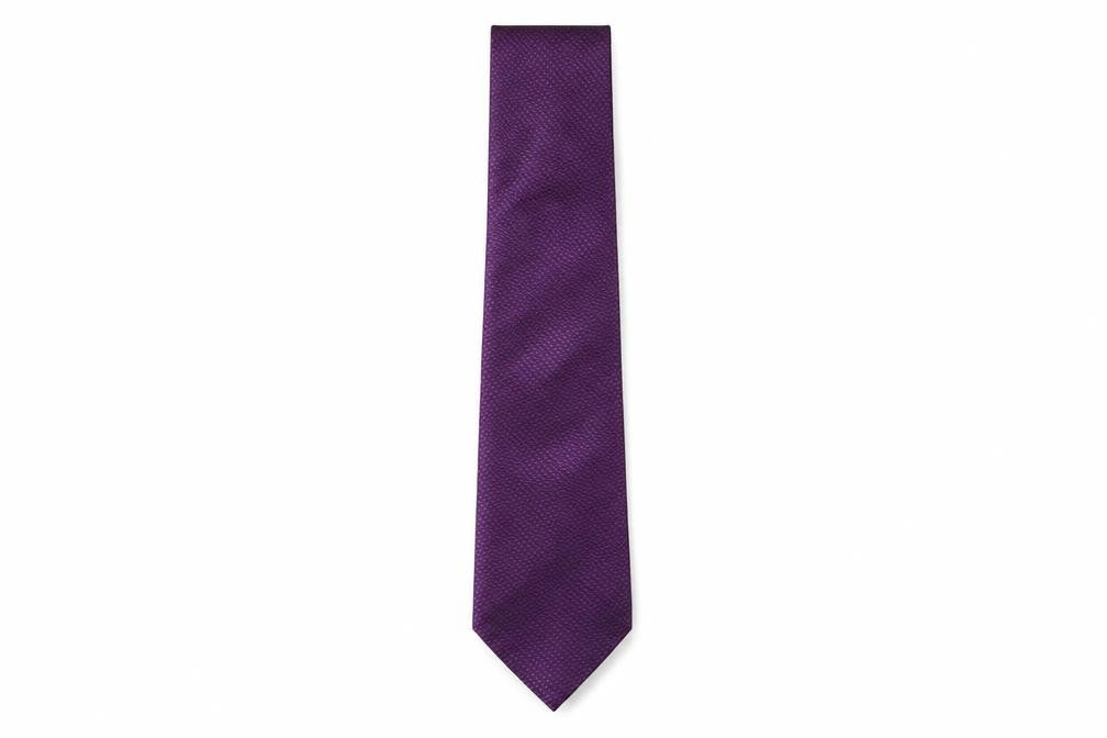 Front view of Burton men’s purple grenadine polyester pointed tie one size