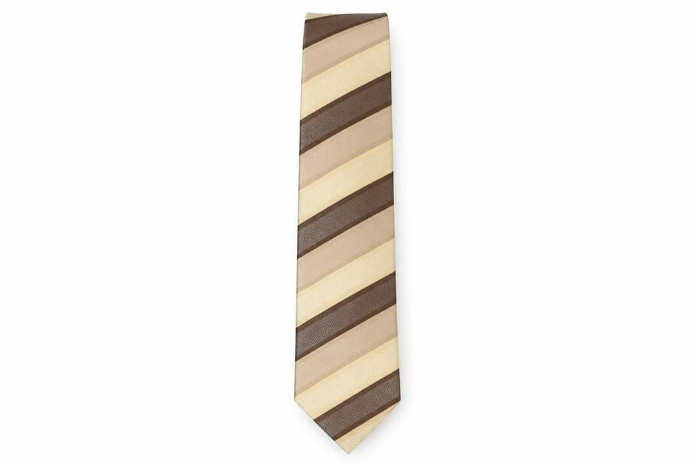 Front view of Burton men’s multicoloured striped polyester pointed tie one size
